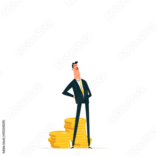 Wealthy Executive Vector Art - Money & Success in Flat Design
