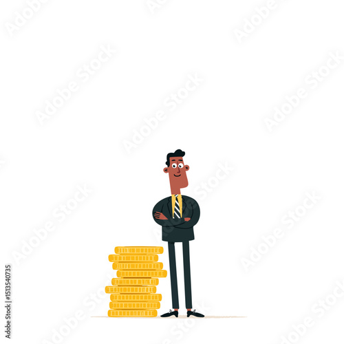 Wealthy Executive Vector Art - Money & Success in Flat Design