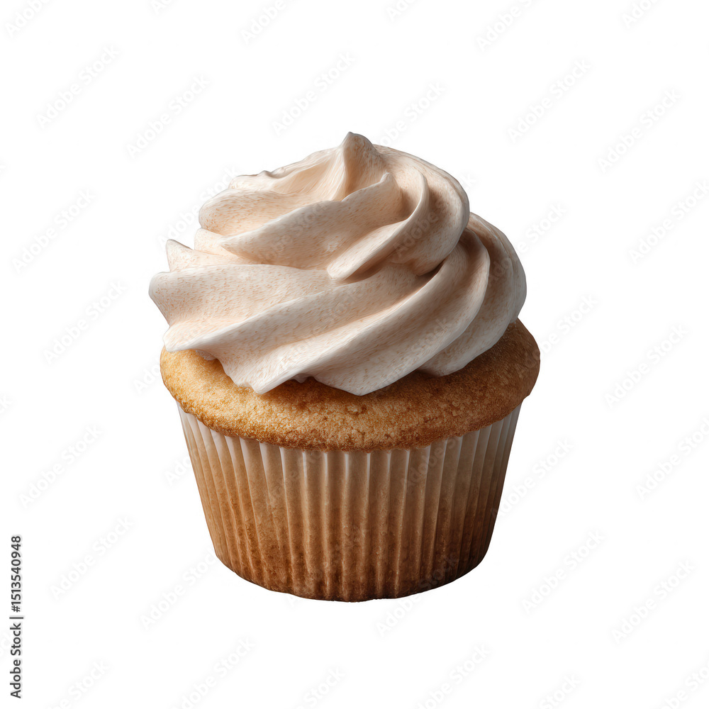 Delicious cupcake with swirled frosting, perfect for celebrations or desserts. Its golden base and creamy top create an irresistible treat for any occasion. Delicious cupcake with swirled frosting, perfect for celebrations or desserts. Its golden base and creamy top create an irresistible treat for any occasion.