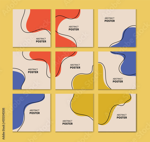  Modern abstract carousel template and organic shapes. Ideal for stylish Instagram posts, branding, and visual storytelling.