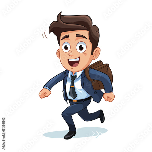 Professional Vector Illustration of Young Businessman Stressful Avatar Character for Business Presentations