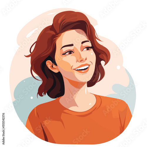 Professional Young Woman Speaking Avatar Character Vector Illustration for Business Presentations