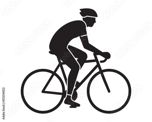 Dynamic Bicycle Rider Silhouette Designs for Active Lifestyle Projects