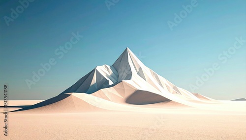 Geometric White Mountain Range in Desert Landscape