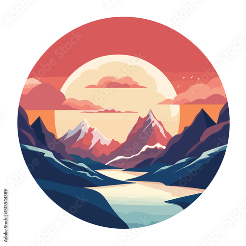 Professional Flat Design Round Badge Icon Vector Illustration for Business Use