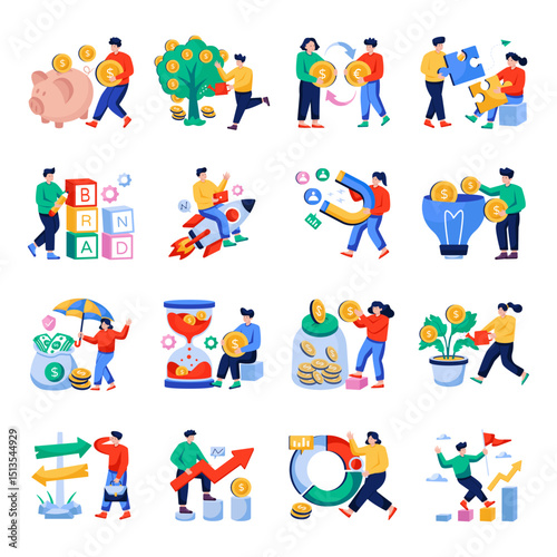 Set of Business Flat Illustrations