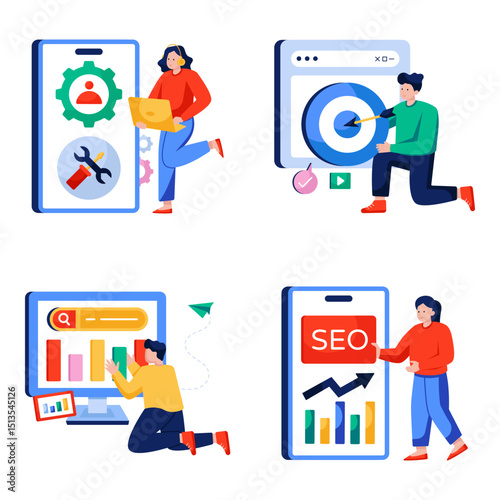 Set of Web Flat Illustrations