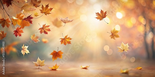 Wallpaper Mural Golden Autumn Leaves Gracefully Falling in Soft Sunlight on a Tranquil Surface Torontodigital.ca