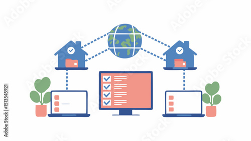 Seamless global data sharing and home network integration fostering secure remote work with digital