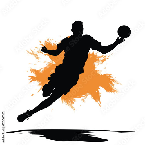 Dynamic Cartoon Silhouette Illustration for Sports Designs and Concepts