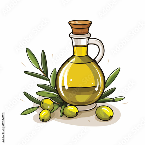 Professional Olive Oil Icon Vector Illustration for Culinary Websites and Food Blogs