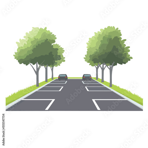 Professional Parking Lot Design and Park Icon on White Background for Projects