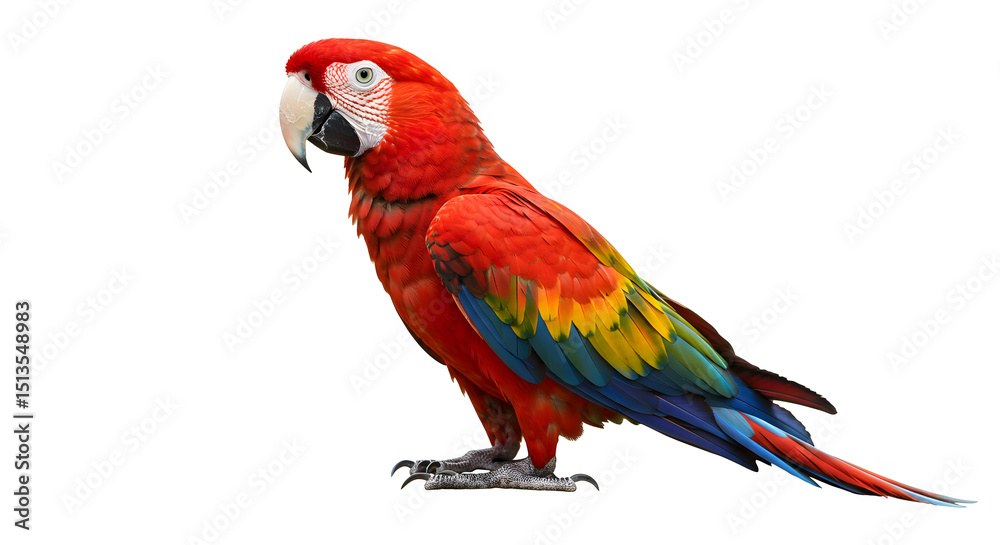 Fototapeta premium Red Macaw ara parrot isolated on white background