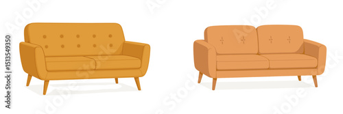 Stylish modern sofas in vibrant orange hues perfect for contemporary living spaces