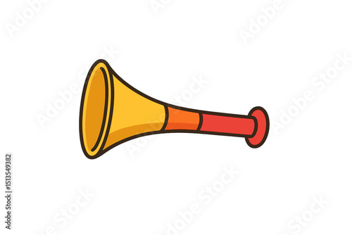 Colorful horn instrument displayed on a plain background, showcasing artistic design and vibrant colors for creative projects