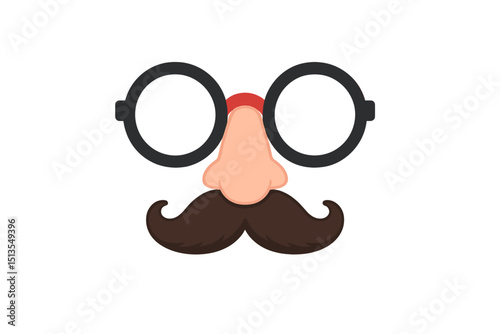 Comedic disguise featuring oversized glasses, fake nose, and mustache for fun parties and events