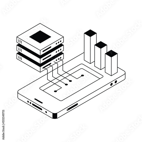 Get a glimpse of this mobile server isometric icon