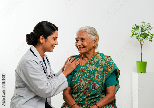 Geriatric Care: Healthcare Professional Attending to Older Patient, Medical Checkup
