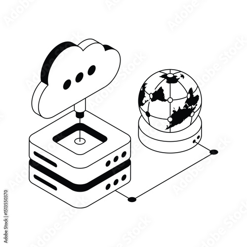 Check out this web cloud isometric icon