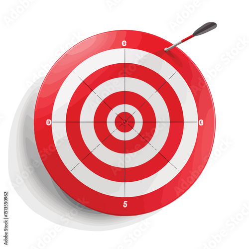 Professional 3D Target Dartboard Symbol Vector Illustration for Business Use
