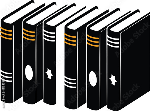 Books Icon Set in Minimal Outline Vector Design