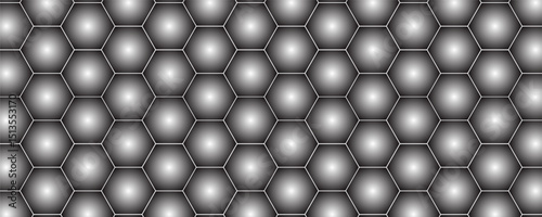 Abstract white hexagon geometric pattern background. Futuristic digital high-technology banner