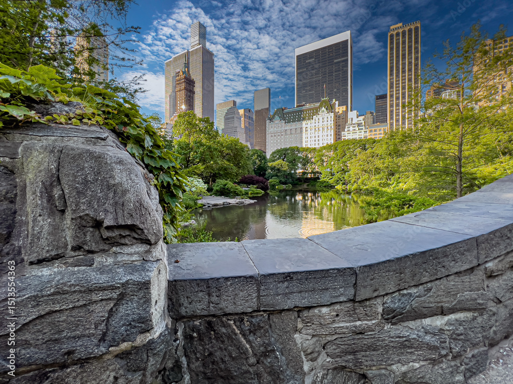 Fototapeta premium Gapstow Bridge in Central Park, in late spring