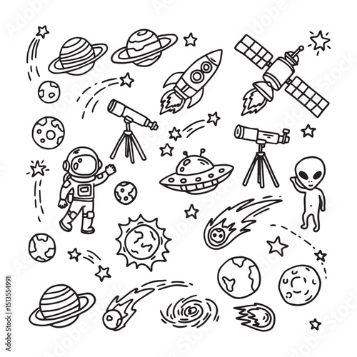 Space Exploration Doodle Collection