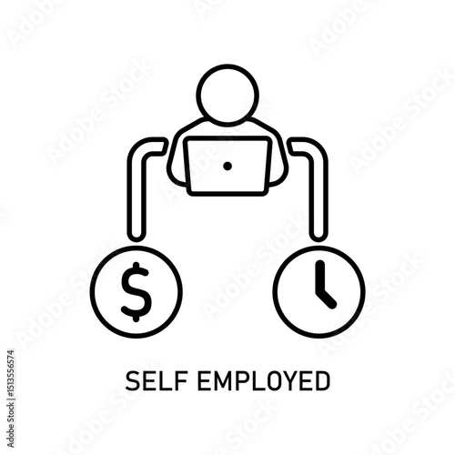 Icon a self employed, isolated against a clean background.
