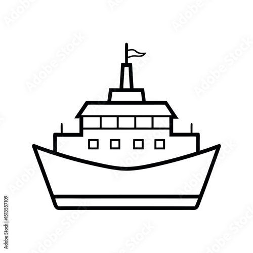 Icebreaker Marine Ship Line Art Design