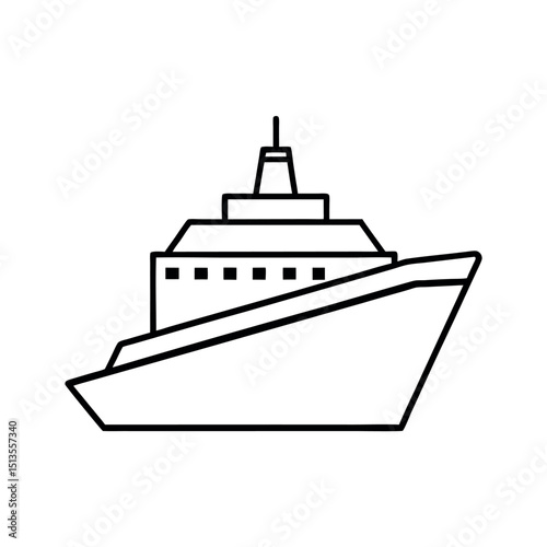 Icebreaker Vessel Rear View Sketch Vector