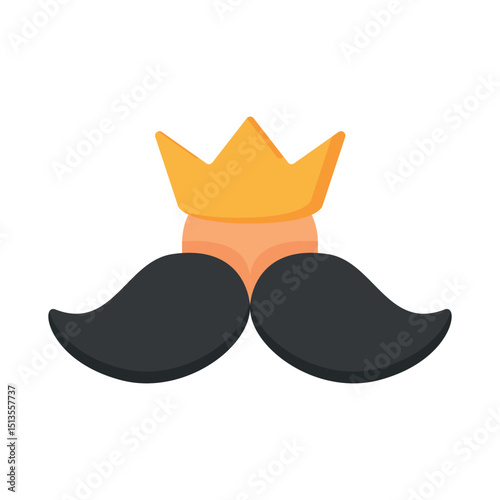 A mustache with a golden crown, symbolizing dad as the king or hero of the family