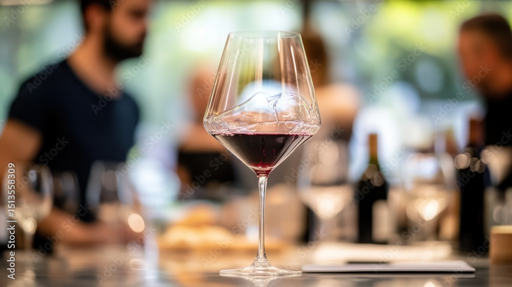 Obraz premium Refined indulgence: A curated wine tasting experience amidst subtle conversations