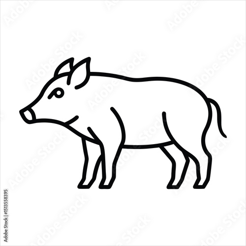 Line art of wild boar.