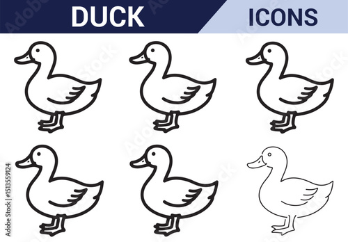 Farm and Wildlife Duck Icons - A variety of duck illustrations for farm, nature, and wildlife projects.