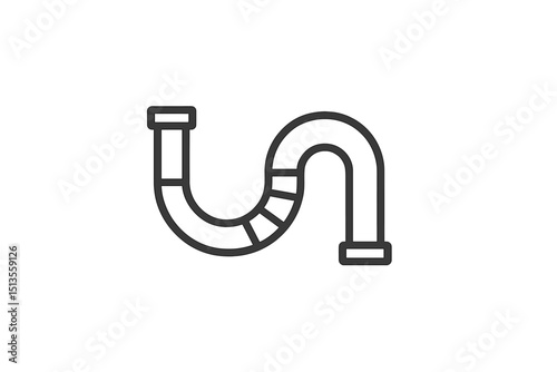 Curved pipe design illustrating plumbing systems and water management techniques in construction