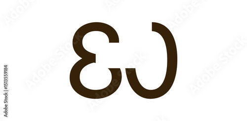 Minimalist Number 80 in Modern Cut-Out Style, Bold Abstract Typeface for Creative Design, Birthday, Anniversary, Poster or Logo Use. Vector Illustration.