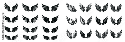 Variety of wing designs showcasing unique artistic styles for use in various creative projects and design applications