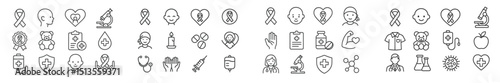 Collection of health-related icons representing various aspects of wellness and medical care
