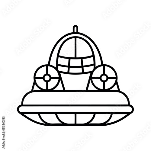 Hovercraft Outline Vector Amphibious Design