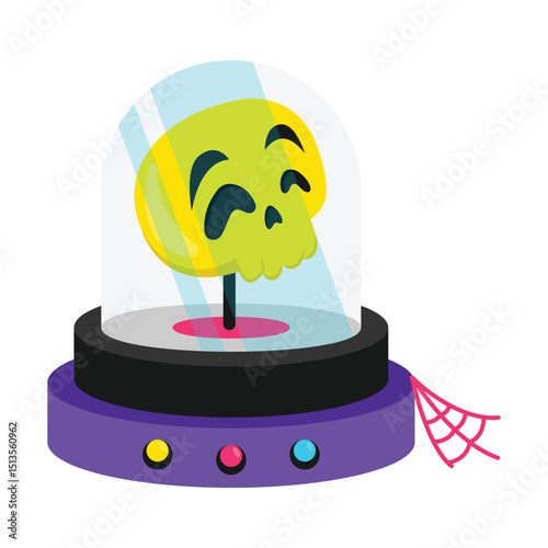 Skull Globe Vector style icon. Eps 10 file
