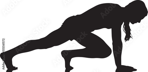 Silhouette of a Woman Performing a Low Lunge Yoga Pose