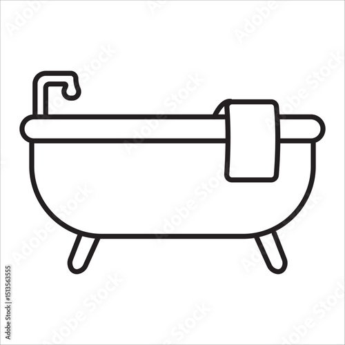 Bath icon outline vector