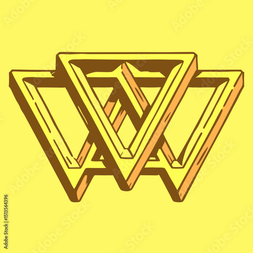 Illustration of three interlocking impossible triangles