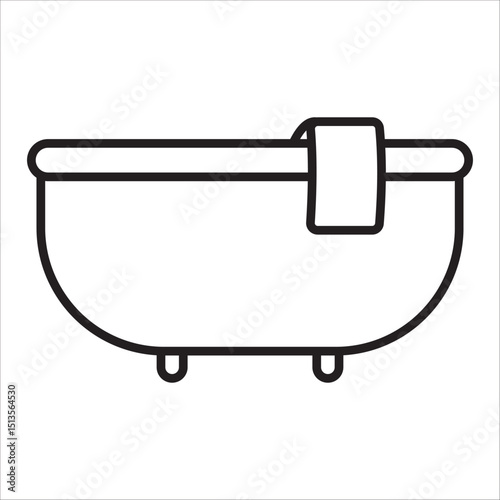 Bath icon outline vector