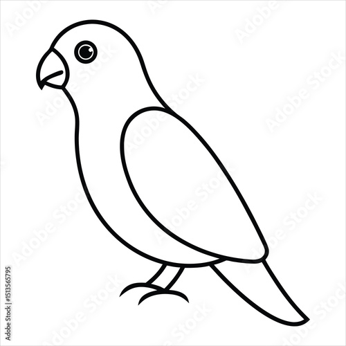 Line art of a lovebird.