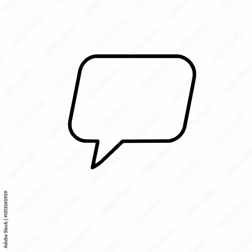 Simple black and white speech bubble icon depicting communication and messaging concepts suitable for digital design Simple black and white speech bubble icon depicting communication and messaging concepts suitable for digital design