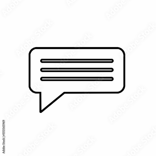 Simple outline icon of a chat bubble symbolizing communication messaging and online interactions in a digital world
