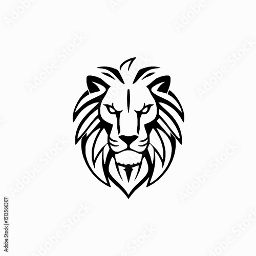 Powerful and bold lion head logo design depicting strength courage and confidence suitable for branding and emblematic purposes across diverse applications