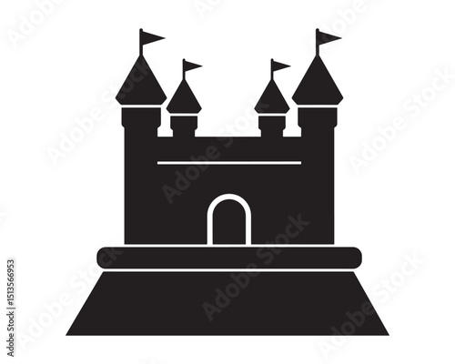 bouncy castle icon silhouette vector illustration.